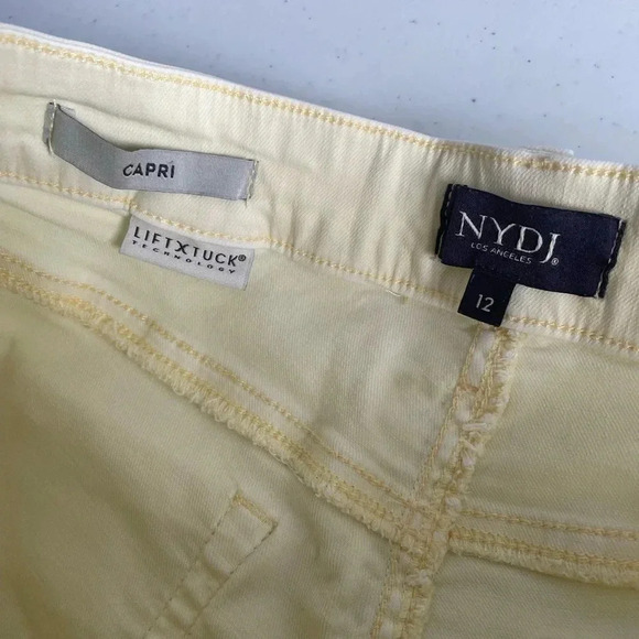 NYDJ Capri Released Hem in Pale Yellow Raw Size 12‎ GUC 0077 - Picture 9 of 10